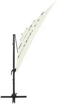 Helloshop26 4-stufiger Gartenschirm Aluminium 250x250cm Sandfarben (02_0008792)