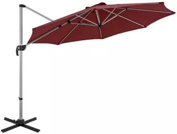 Costway Ampelschirm &Oslash;330cm neigbar 360&deg; drehbar UPF 50+ Rot (ZB33707DQDE)
