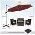 Costway Ampelschirm Ø330cm neigbar 360° drehbar UPF 50+ Rot (ZB33707DQDE)