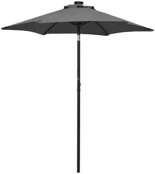 Helloshop26 Sonnenschirm mit LED-Beleuchtung Anthrazit Aluminium 200x211cm (02_0008089)