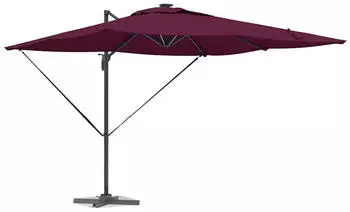 vidaXL Freischwingender Roma LED 286x285x270 cm Aluminium Burgunderrot (42003325)