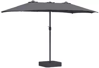 vidaXL Gartenparasol 385 x 209 x 244 cm Stoff Anthrazit (42003285)