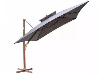 Gardissimo Marbella Ampelschirm Aluminium 300x400cm UV50+ Anthrazit Holzoptik