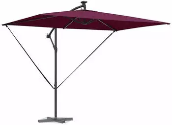 vidaXL Auskragender Bananenschirm 294 x 200 x 254 cm Bordeauxrot (42003397)
