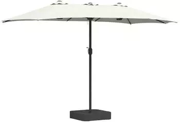 vidaXL Gartenparasol Sandfarbe 385 x 209 x 244 cm Stoff (42003275)