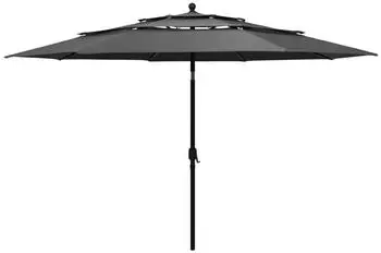 Helloshop26 Sonnenschirm 3-stufig Aluminium 3,5m Anthrazit (02_0008742)