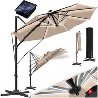 KESSER&reg; Sonnenschirm Ampelschirm SUN Rund LED XL &Oslash;330 cm, 7-Fach Verstellbar