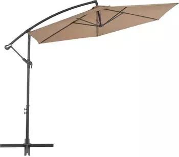 furnicato Ampelschirm mit Aluminium-Mast 300 cm Taupe