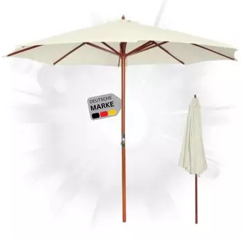 Deluke Sonnenschirm Sand Holz 300x300 cm (800001387336)