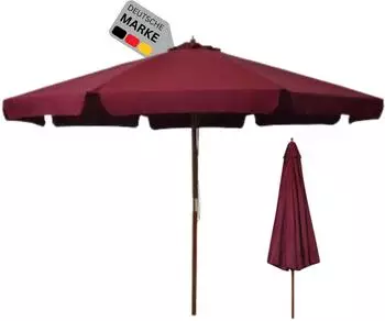 Deluke Sonnenschirm Aus Holz PAUL Rot 254x330cm