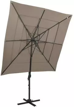 furnicato Sonnenschirm mit Aluminium-Mast 4-lagig Taupe 250x250 cm