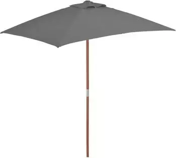 vidaXL Sonnenschirm mit Holz-Mast 150x200 cm Anthrazit (44535)