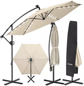 TecTake Artemis 360&deg; drehbar LED-Solar Beige