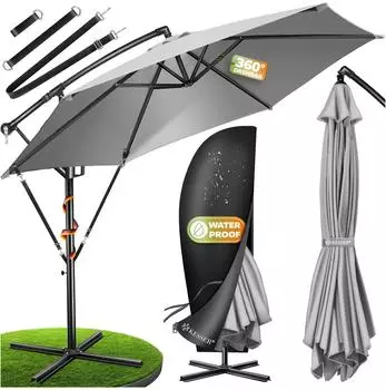Kesser Ampelschirm &Oslash;300cm Aluminium UV-Schutz wasserdicht 360&deg;