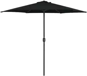furnicato Sonnenschirm mit Aluminium-Mast 270x246 cm Schwarz