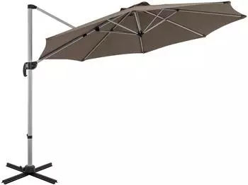 Costway Ampelschirm &Oslash;330cm neigbar 360&deg; drehbar UPF50+ braun (ZB33707ORDE)