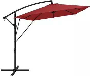 ML-Design Ampelschirm &Oslash;330cm Eckig, Aluminium, Rot, UV50+, 360&deg; drehbar