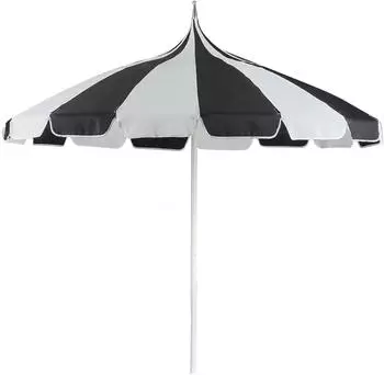 Beliani Minoa Marktschirm ⌀245cm Schwarz/Wei&szlig; (522835)