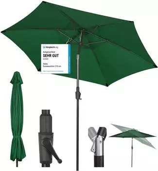 Sekey Sonnenschirm Gartenschirm mit Kurbel 270 cm (UB80)
