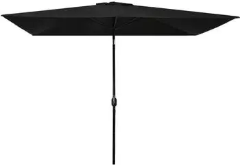 furnicato Sonnenschirm mit Metall-Mast 300x200 cm Schwarz
