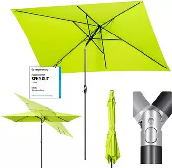 Sekey Sonnenschirm UB49 rechteckig 210 x 140cm apfelgr&uuml;n neigbar