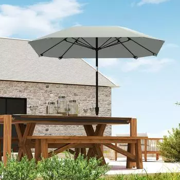 Outsunny Sonnenschirm Polyester Aluminium Dunkelgrau 2,33 x 2,33 x 2,4 m (DE84D-386V00CG0431)