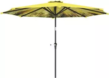 Outsunny Sonnenschirm Aluminium Polyester 294 x 294 x 24H cm Gelb (DE84D-383V00YL0431)