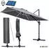 Brast Sonnenschirm 3x3m rechteckig LED grau