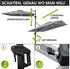Brast Sonnenschirm 3x3m rechteckig LED grau