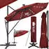 tillvex Round offset parasol 330 cm with LED rot