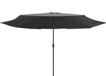 furnicato Sonnenschirm mit Metall-Mast 390 cm Anthrazit