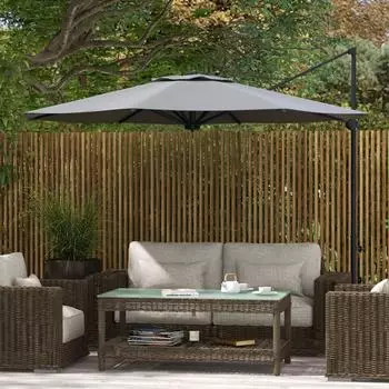 Outsunny Gartenschirm Metall Polyester Dunkelgrau &Oslash;294 x 242 cm (DE84D-321V00CG)