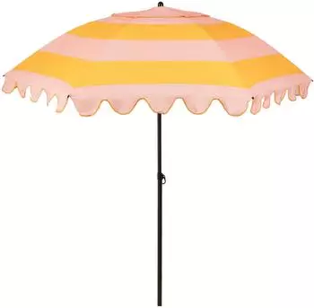 MICA Decorations Neigbarer Sonnenschirm Streifenmuster Polyester/Stahl Rosa/Orange 238x &Oslash;195cm