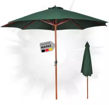 Deluke Sonnenschirm Gr&uuml;n Holz 300x300 cm (800001387338)