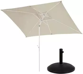 Svita Sonnenschirm 3x2m Set Schirmst&auml;nder Balkonschirm rechteckig Beige (94444)