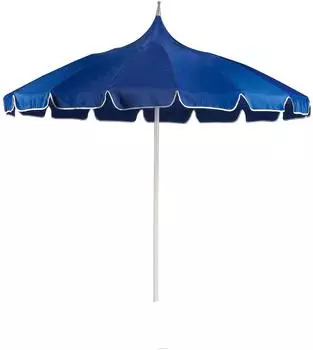 Beliani Minoa Marktschirm Rund ⌀245cm Aluminium Stange Weiß, Blau (Minoa)