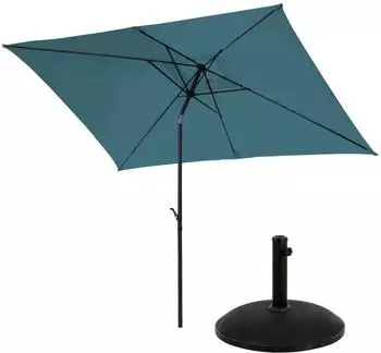 Svita Sonnenschirm 3x2m Set Schirmst&auml;nder Balkonschirm rechteckig Petrol (94443)