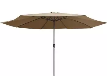 furnicato Sonnenschirm mit Metall-Mast 390 cm Taupe