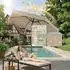 Sekey Sonnenschirm Rund 200cm knickbar mit Kurbel UV50+, Taupe