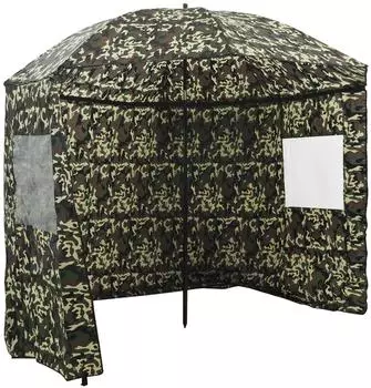 vidaXL Angel-Regenschirm Tarnung 220x185cm Oxford-Polyester (42006690)