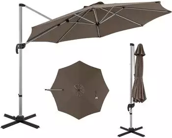 LuxusKollektion Ampelschirm Ø325cm mit Kurbel, UV-Schutz, wasserabweisend, 360°