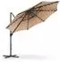 Songmics Ampelschirm ∅300cm, 28 Solar-LED-Leuchten, UPF 50+, 360° drehbar, kamelbraun