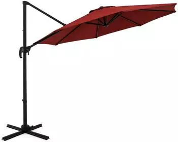 Costway Ampelschirm 300x300cm, neigbar, 360&deg; drehbar, rot (ZB33774DP)