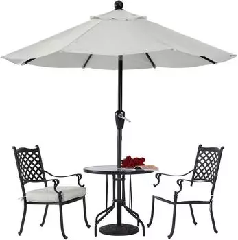LuxusKollektion Sonnenschirm 230cm, UPF 50+, wasserdicht, beige