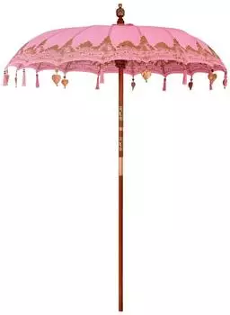 vidaXL Balinesischer Sonnenschirm rosa 185x185x260cm (42006462)