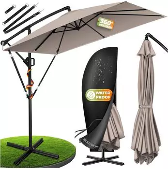 Kesser Holly Ampelschirm LED Solar, Aluminium, Ø350cm (Holly)