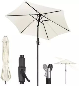 Sekey Sonnenschirm 220cm neigbar mit Kurbel UPF 50+ (UB142)