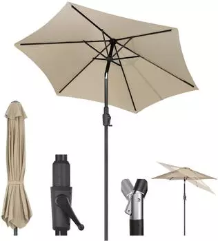 Sekey Sonnenschirm 220cm neigbar, UPF 50+, taupe (UB141)