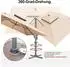 LuxusKollektion Ampelschirm rechteckig 300x400cm, 360° drehbar, wasserdicht, khaki