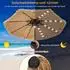 Costway Hawaii Sonnenschirm 270cm PE-Stroh, Solar-LED, Doppeldach, neigbar (ZB33830DE)